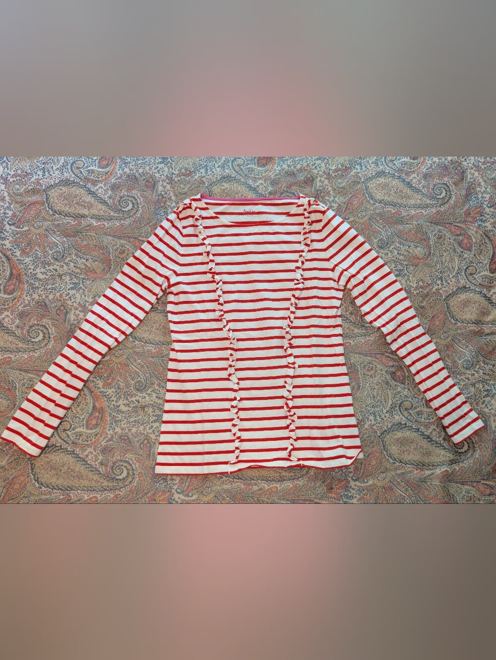 Boden Size US6 Long Sleeve Top With Ruffle